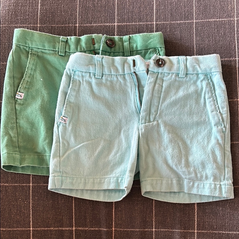 Kids Green and Light Blue Shorts Set